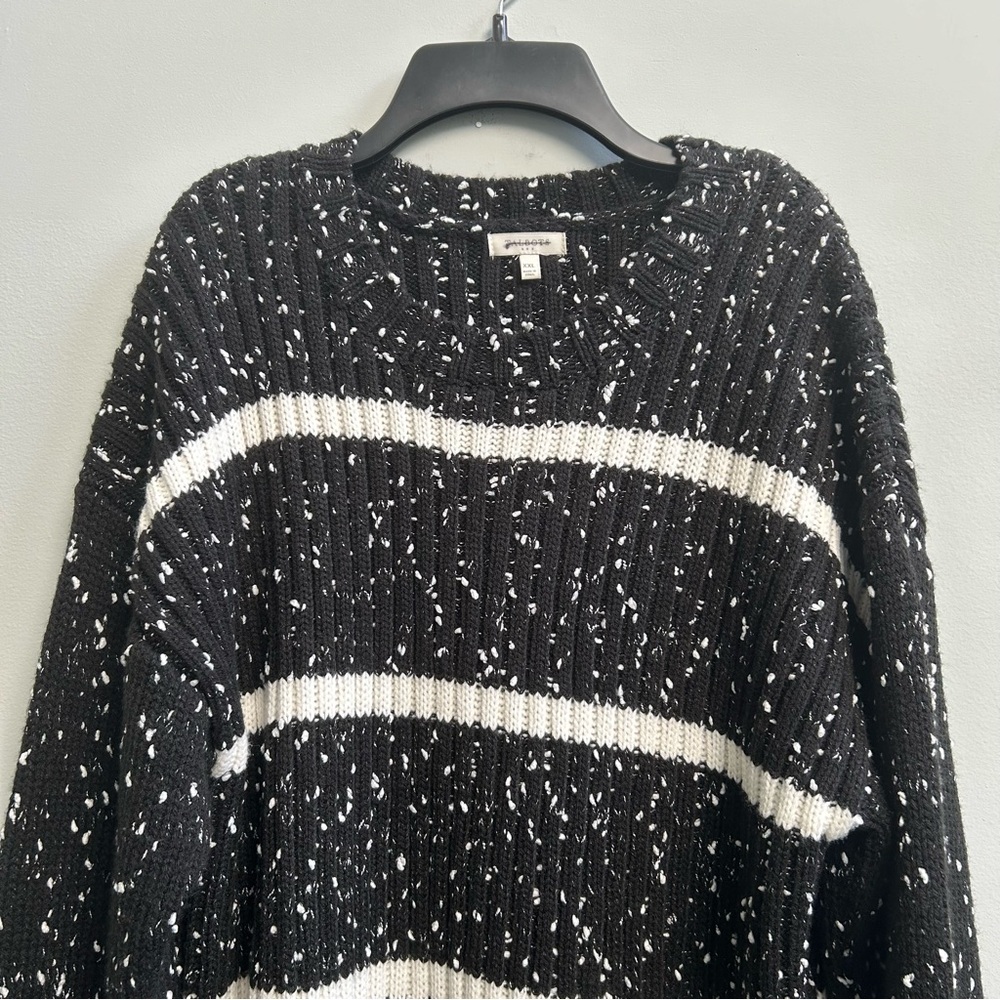 NWOT Talbots Black White Textured Chunky Knit Oversized Sweater, Size XXL Women - Picture 2 of 9
